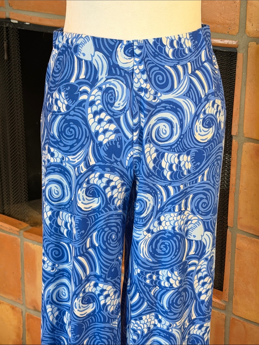 Lilly Pulitzer Blue Grotto -Georgia May Palazzo Pants, size L - Picture 2 of 7